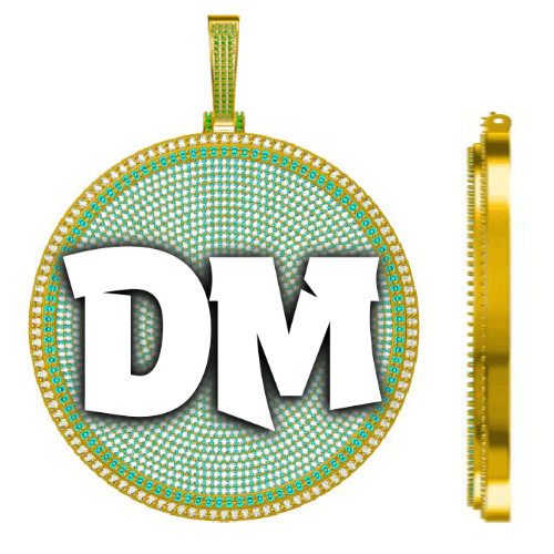 CUSTOM LETTER NECKLACE 3D BIG DISC
