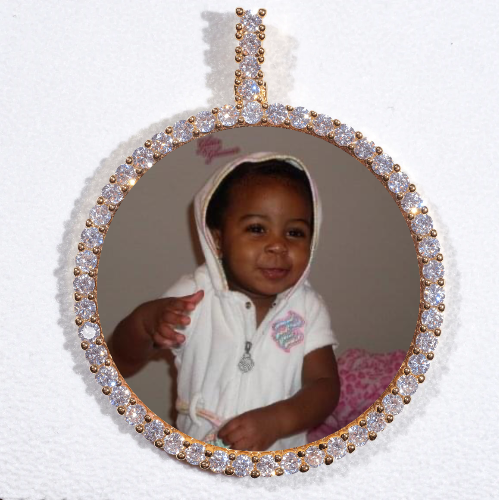 LARGE 3D CIRCLE CUSTOM PICTURE PENDANT