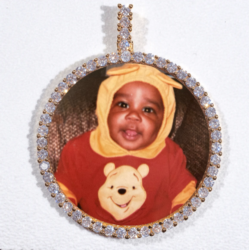 LARGE 3D CIRCLE CUSTOM PICTURE PENDANT