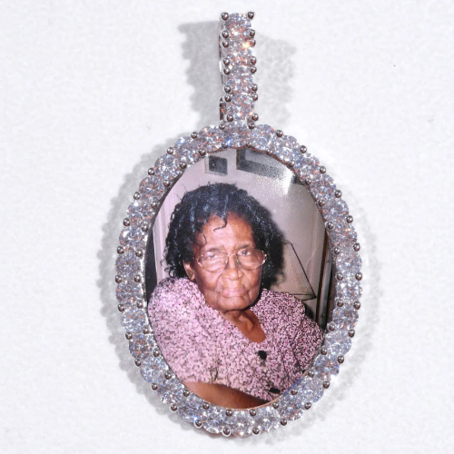 Large 3D Oval Custom Picture Pendant