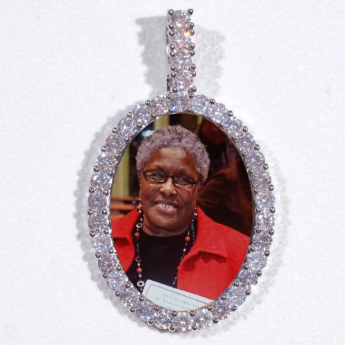 Large 3D Oval Custom Picture Pendant