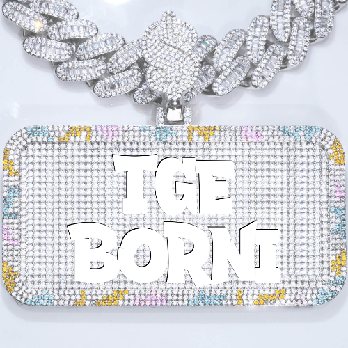 CUSTOM LETTER NECKLACE 3D COLORFUL SQUARE