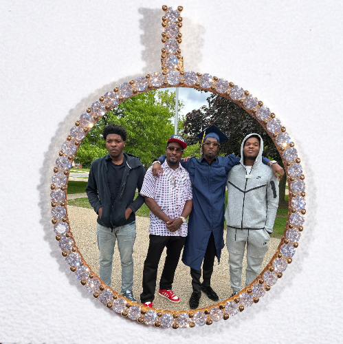 LARGE 3D CIRCLE CUSTOM PICTURE PENDANT