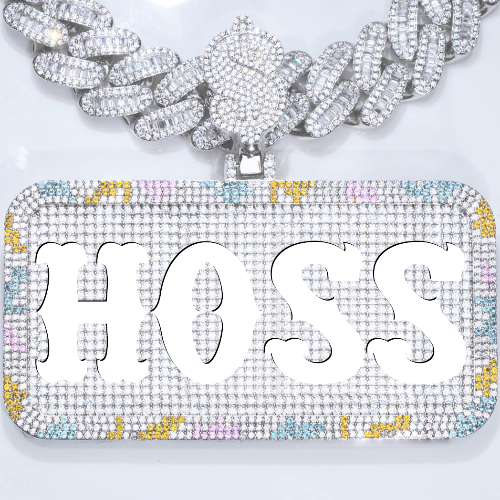 CUSTOM LETTER NECKLACE 3D COLORFUL SQUARE