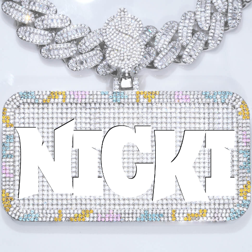 CUSTOM LETTER NECKLACE 3D COLORFUL SQUARE