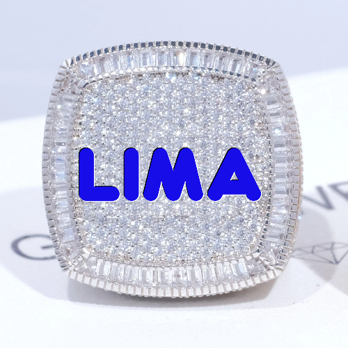 CUSTOM LETTER 3D ICED RING