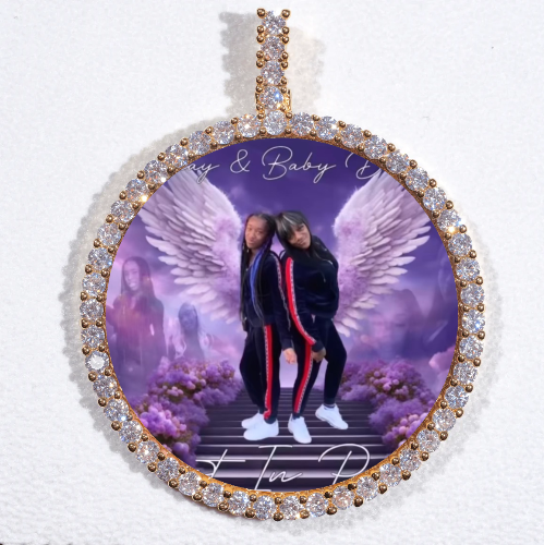 LARGE 3D CIRCLE CUSTOM PICTURE PENDANT