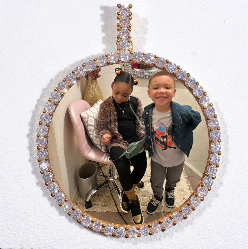 LARGE 3D CIRCLE CUSTOM PICTURE PENDANT