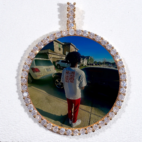 LARGE 3D CIRCLE CUSTOM PICTURE PENDANT