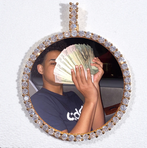 LARGE 3D CIRCLE CUSTOM PICTURE PENDANT