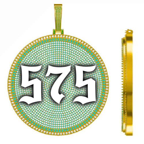 CUSTOM LETTER NECKLACE 3D BIG DISC