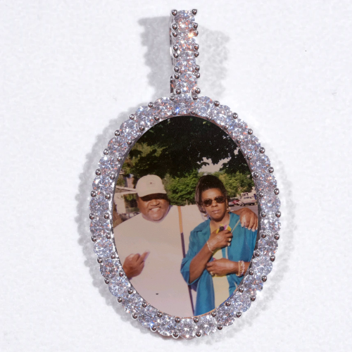 Large 3D Oval Custom Picture Pendant