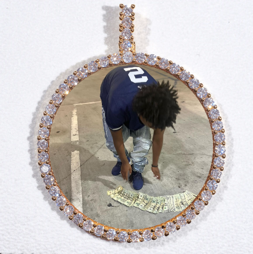 LARGE 3D CIRCLE CUSTOM PICTURE PENDANT