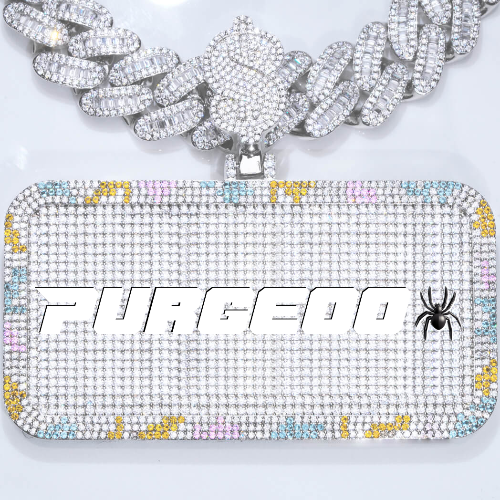 CUSTOM LETTER NECKLACE 3D COLORFUL SQUARE