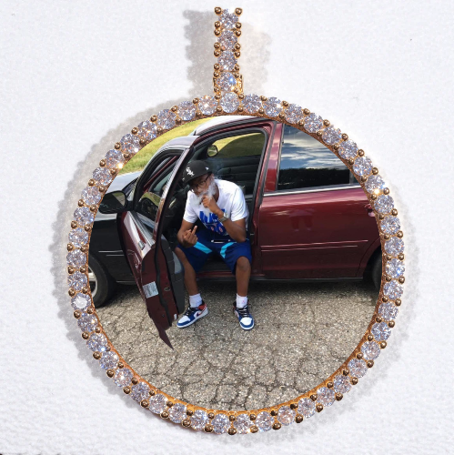 LARGE 3D CIRCLE CUSTOM PICTURE PENDANT