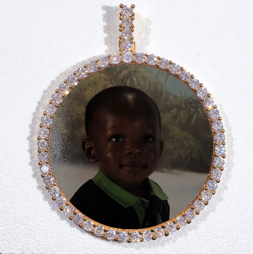LARGE 3D CIRCLE CUSTOM PICTURE PENDANT