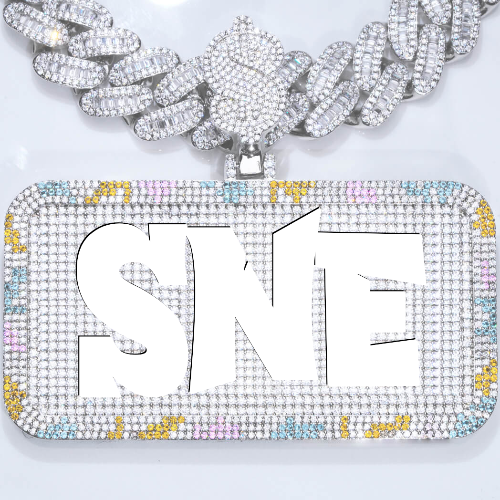 CUSTOM LETTER NECKLACE 3D COLORFUL SQUARE