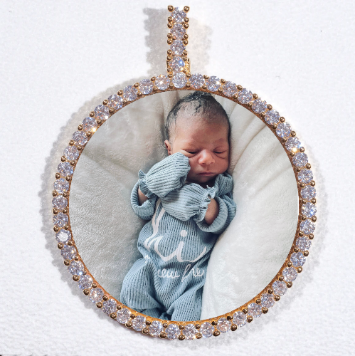 LARGE 3D CIRCLE CUSTOM PICTURE PENDANT