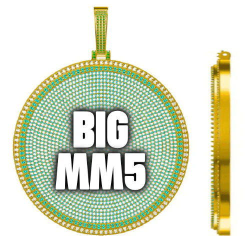 CUSTOM LETTER NECKLACE 3D BIG DISC