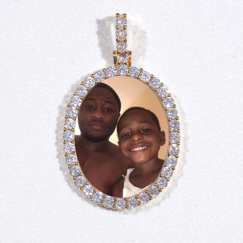 3D Oval Custom Picture Pendant