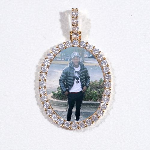 3D Oval Custom Picture Pendant