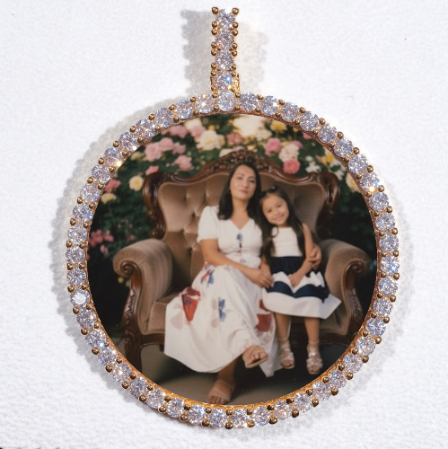 LARGE 3D CIRCLE CUSTOM PICTURE PENDANT