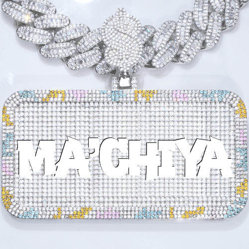 CUSTOM LETTER NECKLACE 3D COLORFUL SQUARE