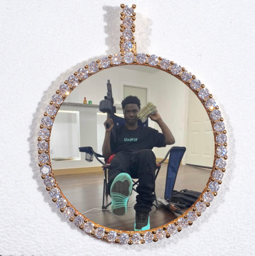 LARGE 3D CIRCLE CUSTOM PICTURE PENDANT