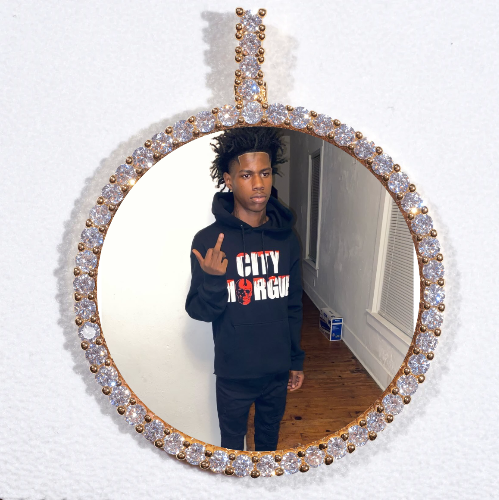 LARGE 3D CIRCLE CUSTOM PICTURE PENDANT