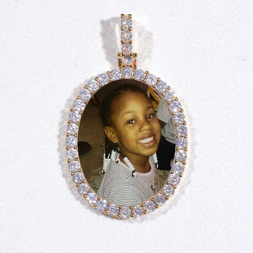 3D Oval Custom Picture Pendant