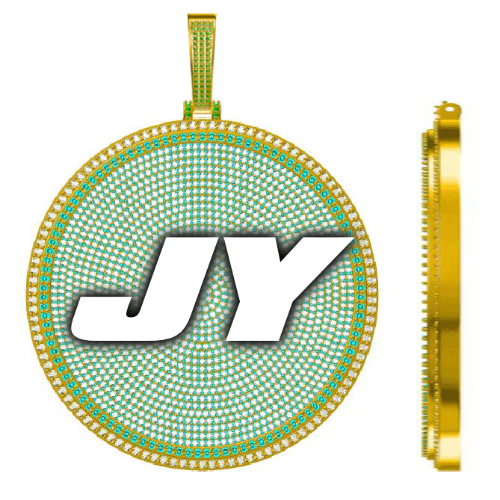 CUSTOM LETTER NECKLACE 3D BIG DISC