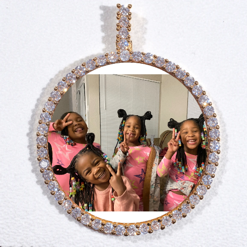 LARGE 3D CIRCLE CUSTOM PICTURE PENDANT