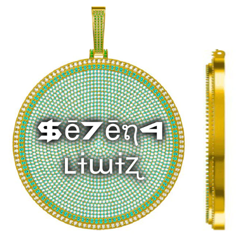 CUSTOM LETTER NECKLACE 3D BIG DISC