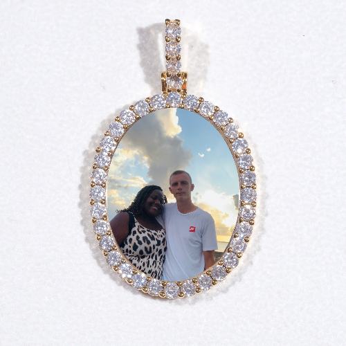 3D Oval Custom Picture Pendant