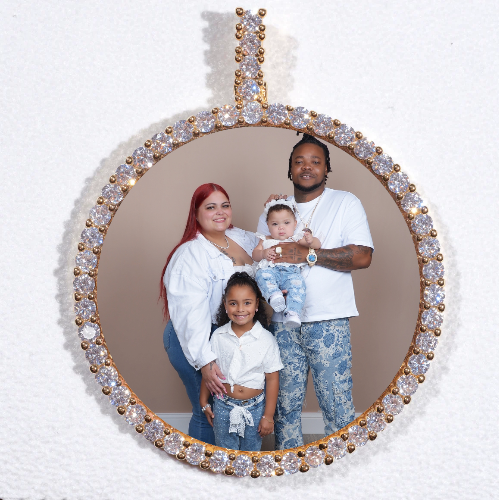 LARGE 3D CIRCLE CUSTOM PICTURE PENDANT