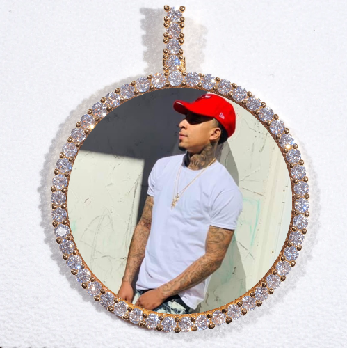 LARGE 3D CIRCLE CUSTOM PICTURE PENDANT