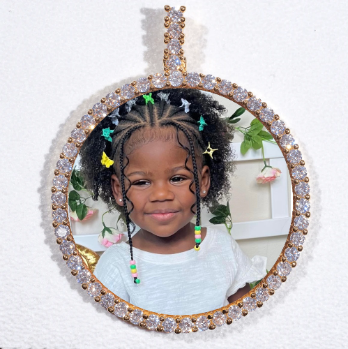 LARGE 3D CIRCLE CUSTOM PICTURE PENDANT