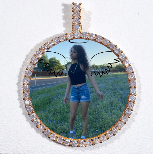 LARGE 3D CIRCLE CUSTOM PICTURE PENDANT
