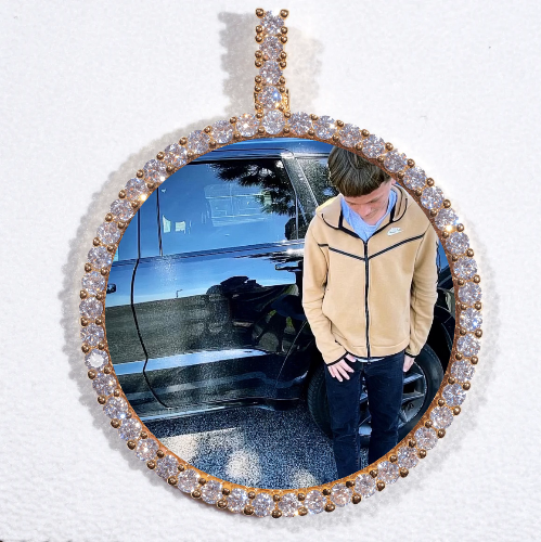 LARGE 3D CIRCLE CUSTOM PICTURE PENDANT