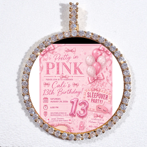 LARGE 3D CIRCLE CUSTOM PICTURE PENDANT