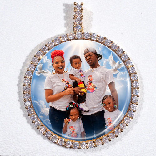 LARGE 3D CIRCLE CUSTOM PICTURE PENDANT