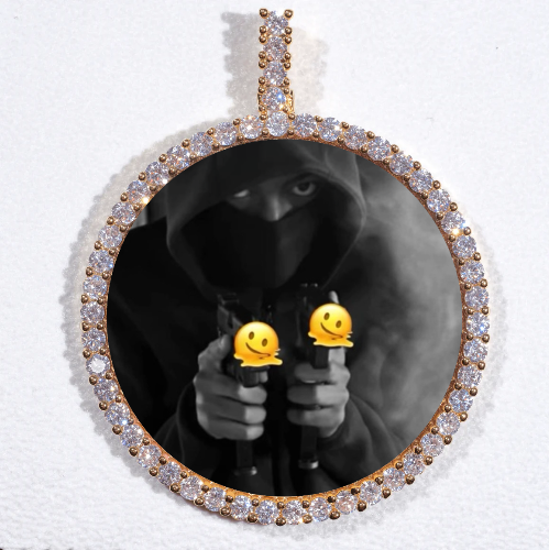 LARGE 3D CIRCLE CUSTOM PICTURE PENDANT