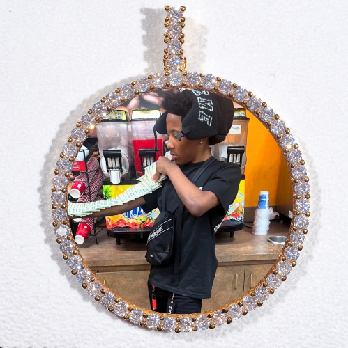 LARGE 3D CIRCLE CUSTOM PICTURE PENDANT