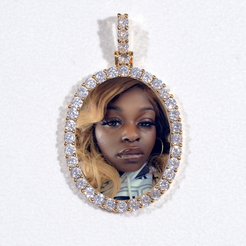 3D Oval Custom Picture Pendant