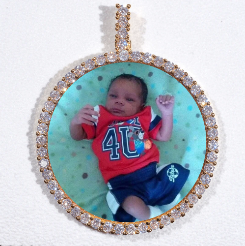 LARGE 3D CIRCLE CUSTOM PICTURE PENDANT