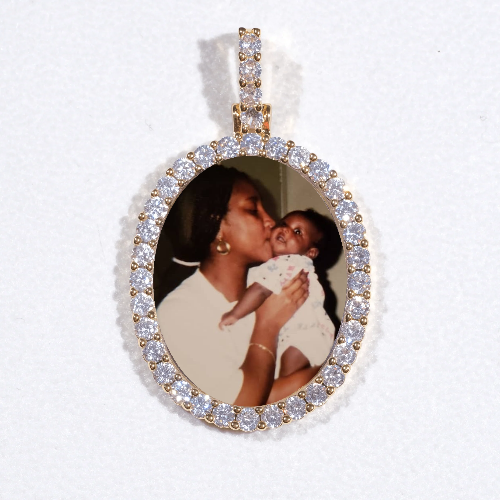3D Oval Custom Picture Pendant