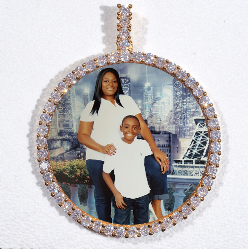 LARGE 3D CIRCLE CUSTOM PICTURE PENDANT