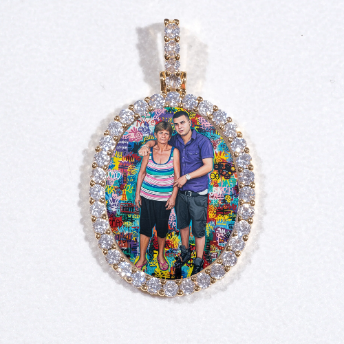 3D Oval Custom Picture Pendant