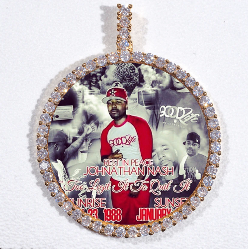 LARGE 3D CIRCLE CUSTOM PICTURE PENDANT