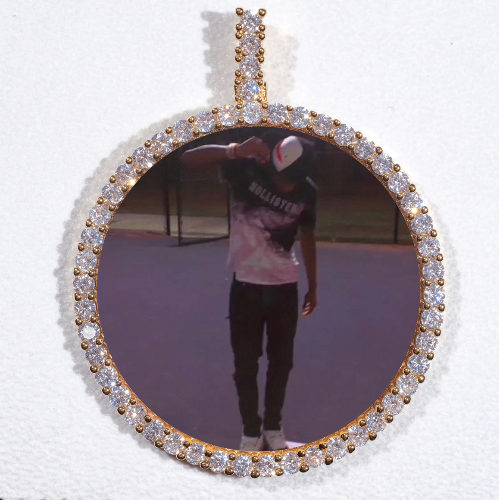 LARGE 3D CIRCLE CUSTOM PICTURE PENDANT